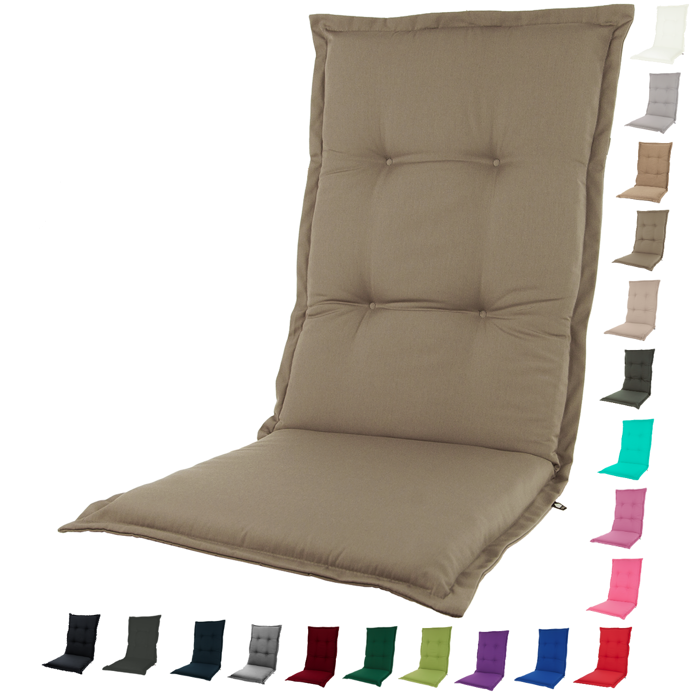 Kopu® Prisma Taupe - Comfortabel Tuinkussen met Hoge Rug - Taupe