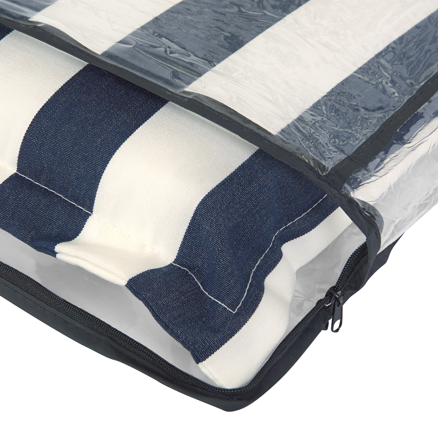 Kopu® Mila Navy - Comfortabel Tuinkussen met Hoge Rug - Blauw/Wit