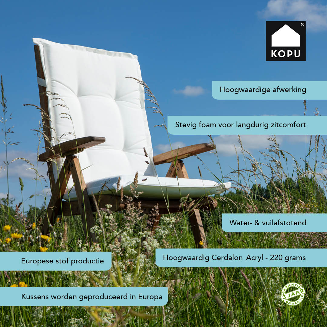 Kopu® Prisma Tan - Comfortabel Tuinkussen met Hoge Rug - Bruin