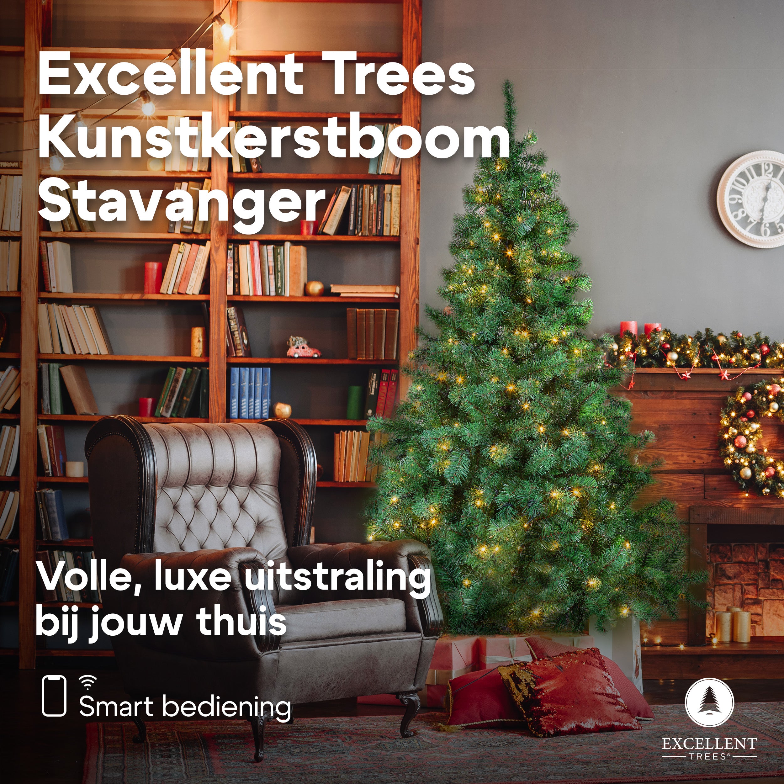 Kunst-Kerstboom Excellent Trees® LED Stavanger Green 120 cm met verlichting