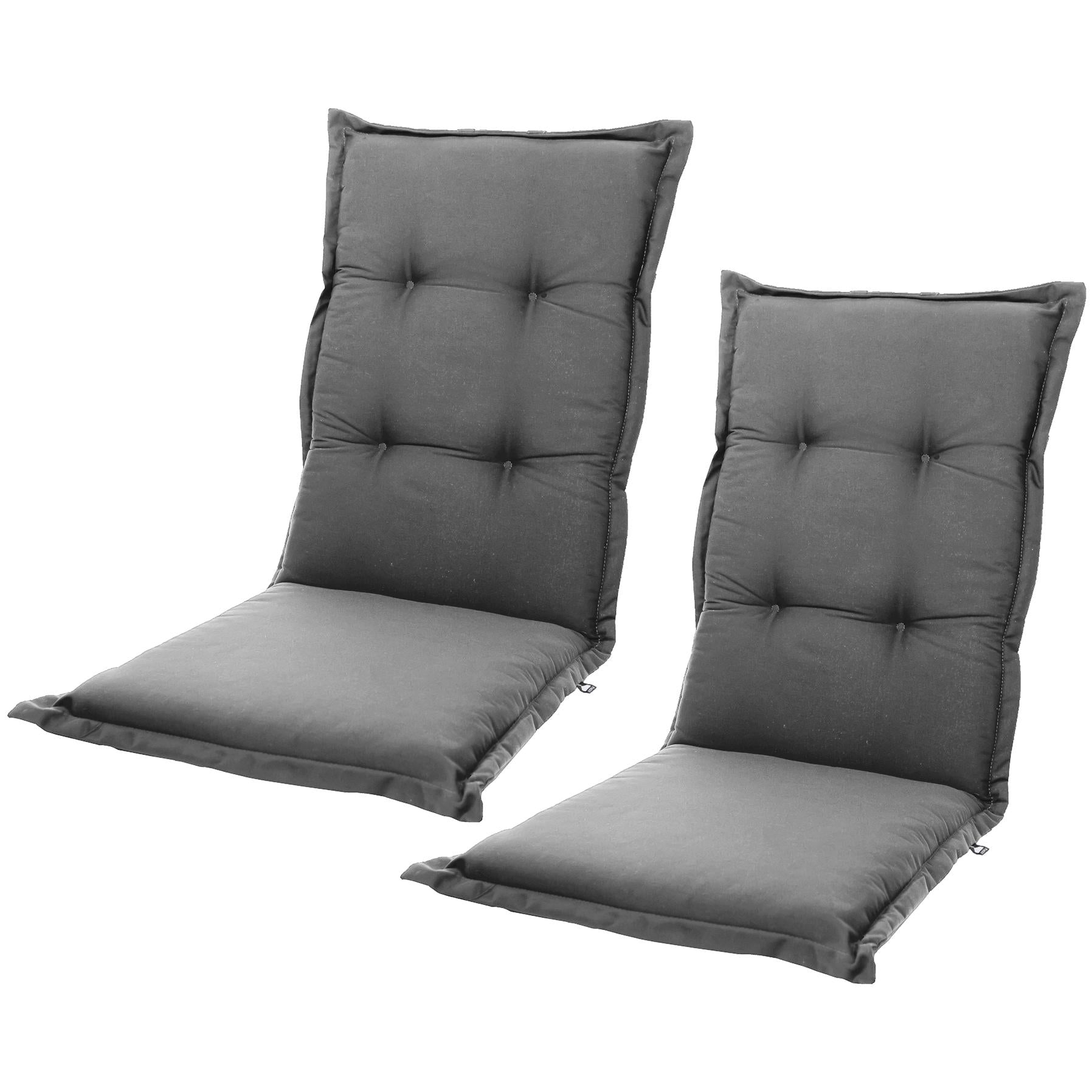 2 stuks Kopu® Prisma Mouse Grey Tuinkussen Hoge Rug  - Grijs