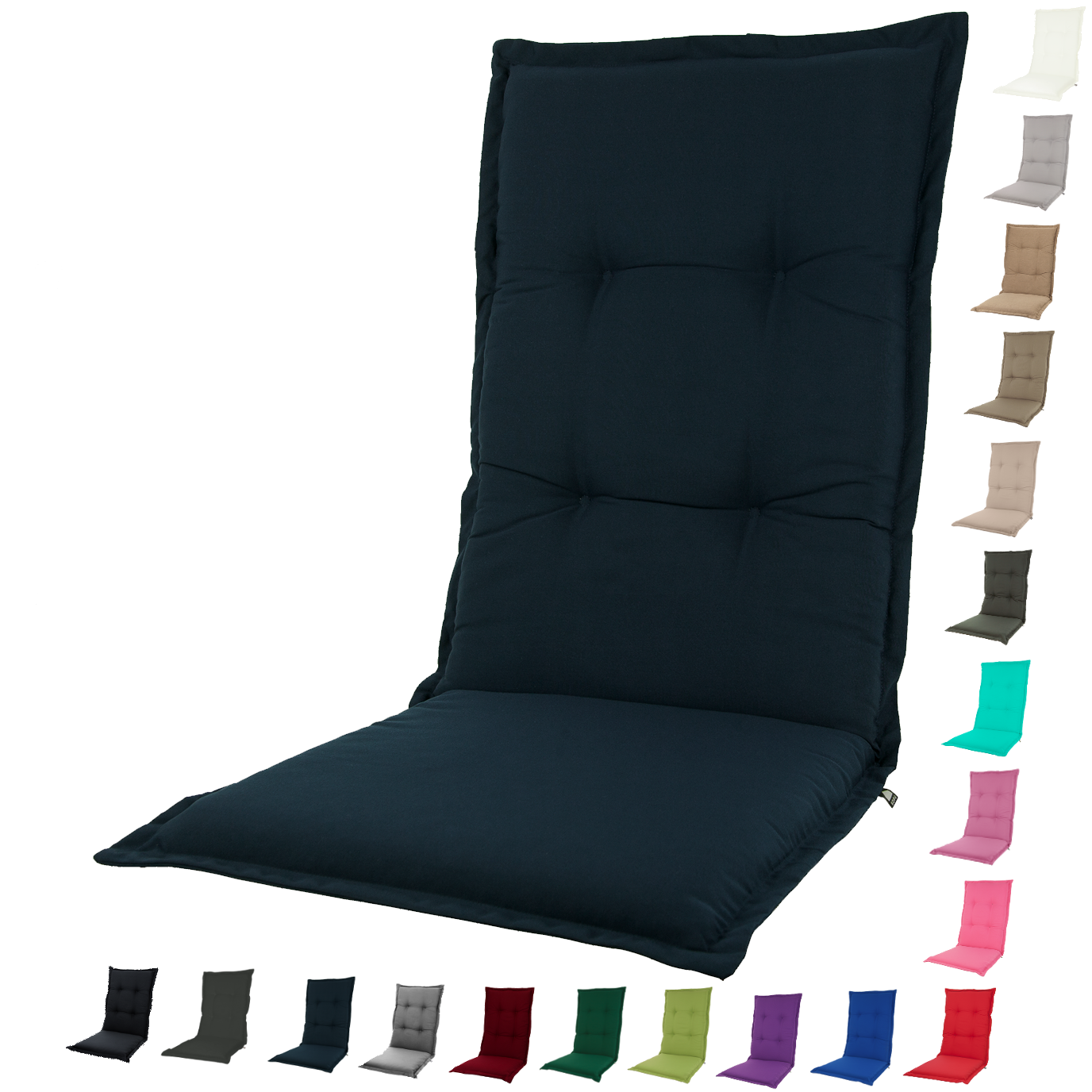 Kopu® Prisma Navy - Comfortabel Tuinkussen met Hoge Rug - Blauw