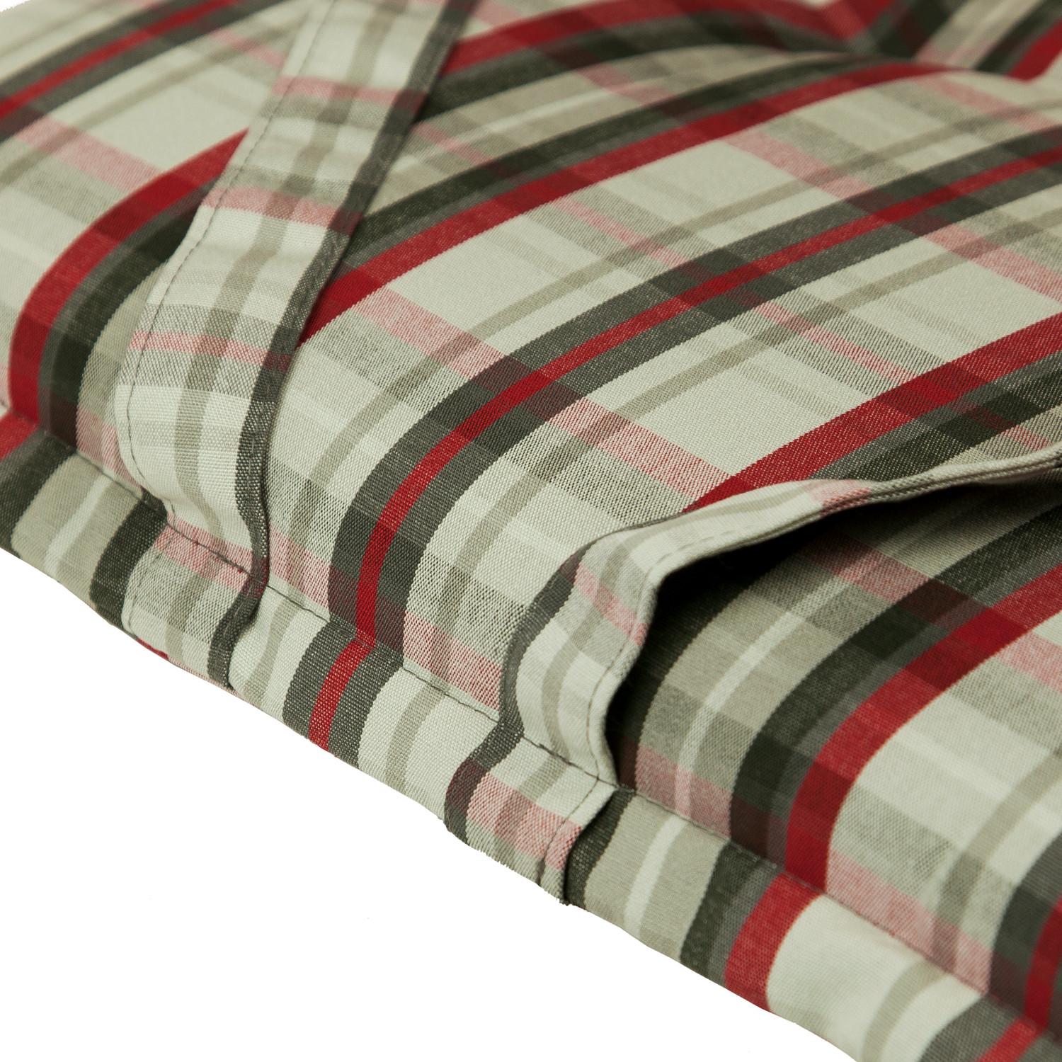 Kopu® Bradford - Comfortabel Tuinkussen met Hoge Rug - Rood/Grijs