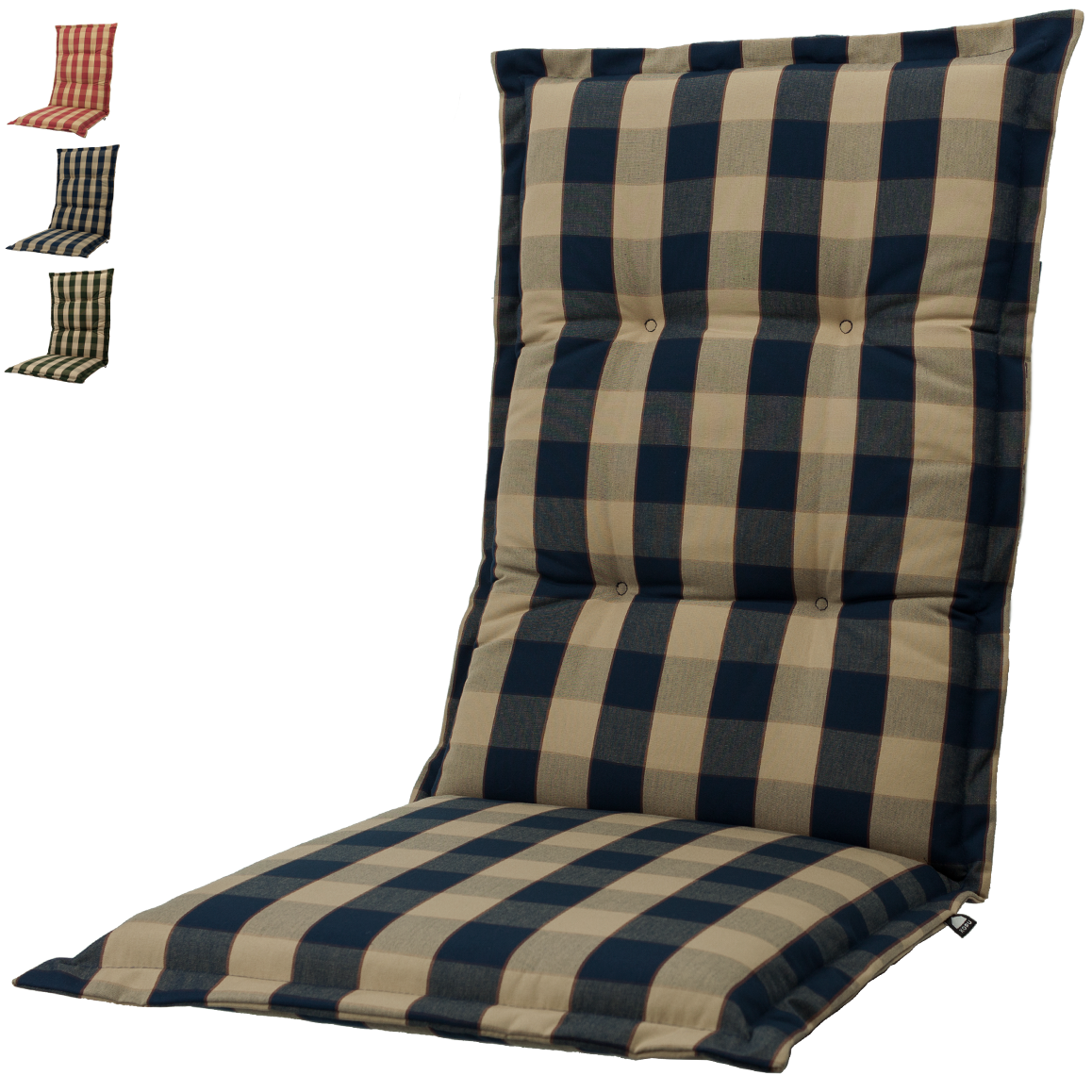 Kopu® Country Blue - Comfortabel Tuinkussen met Hoge Rug - Blauw