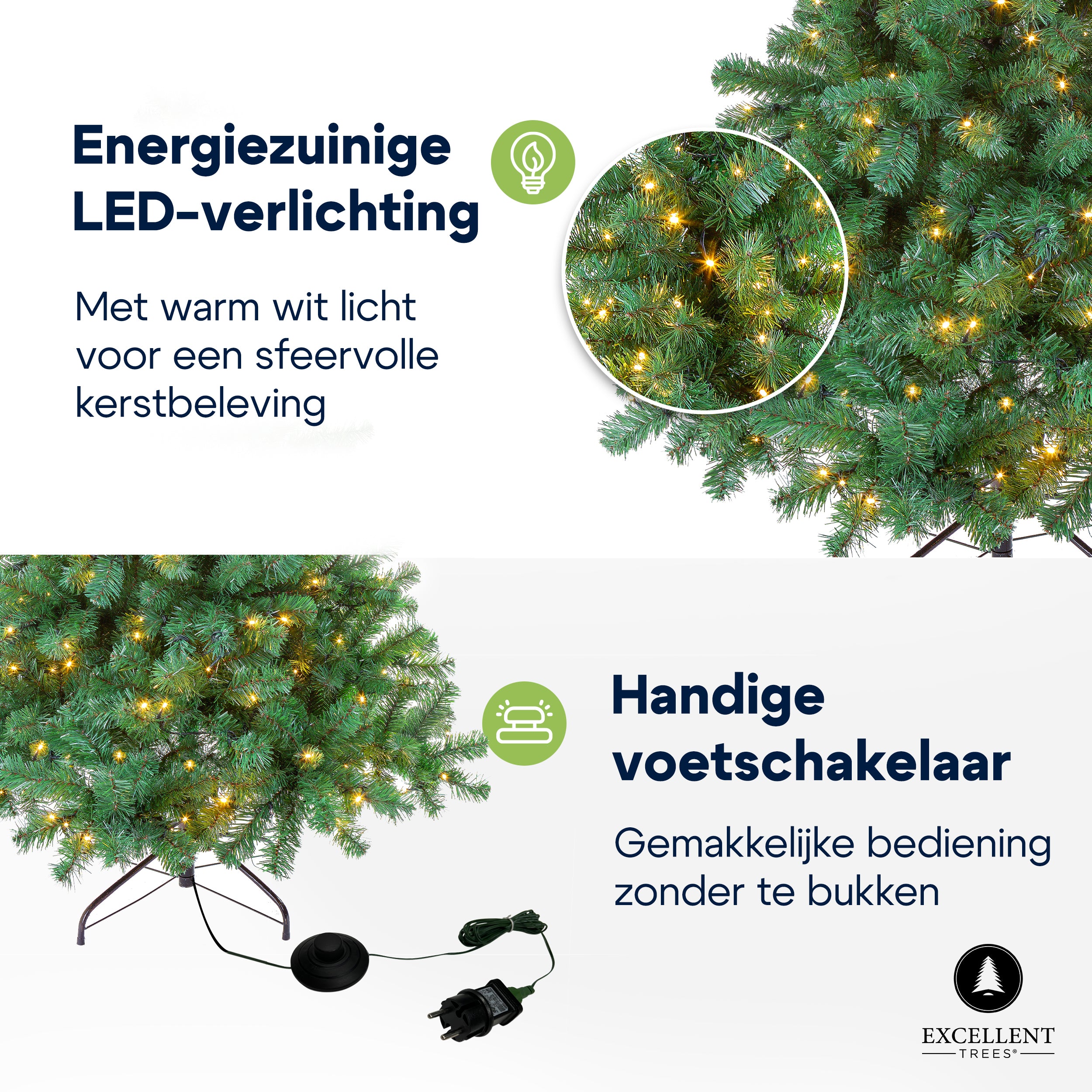 Kunst-Kerstboom Excellent Trees® LED Stavanger Green 120 cm met verlichting