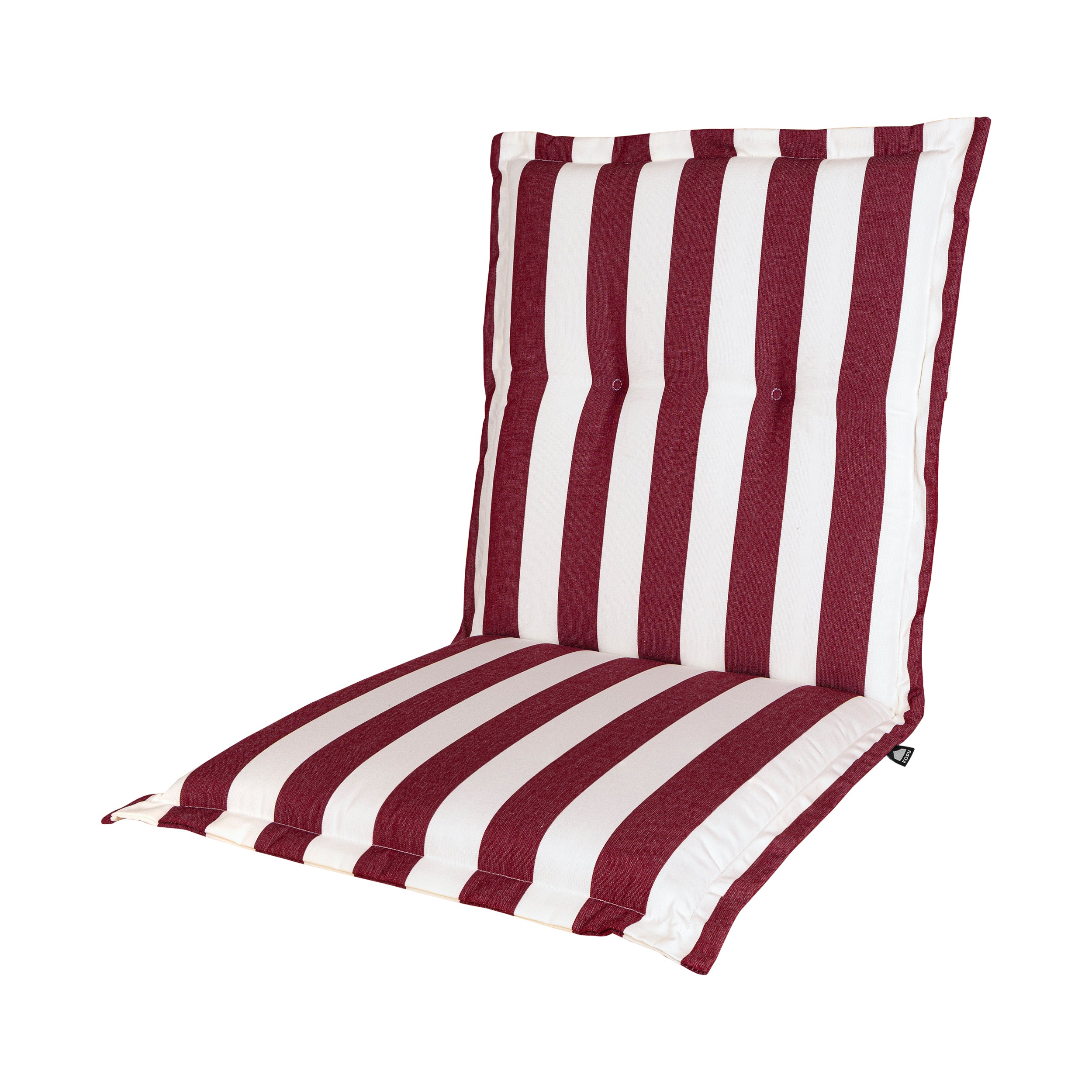 Kopu® Mila Bordeaux - Comfortabel Tuinkussen met Lage Rug - Rood/Wit