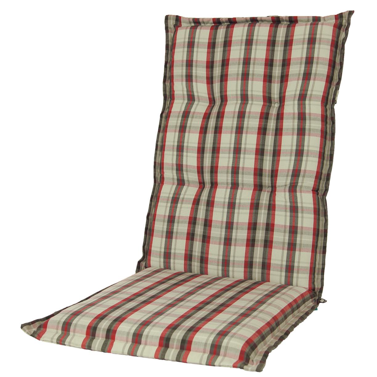 Kopu® Bradford - Comfortabel Tuinkussen met Hoge Rug - Rood/Grijs