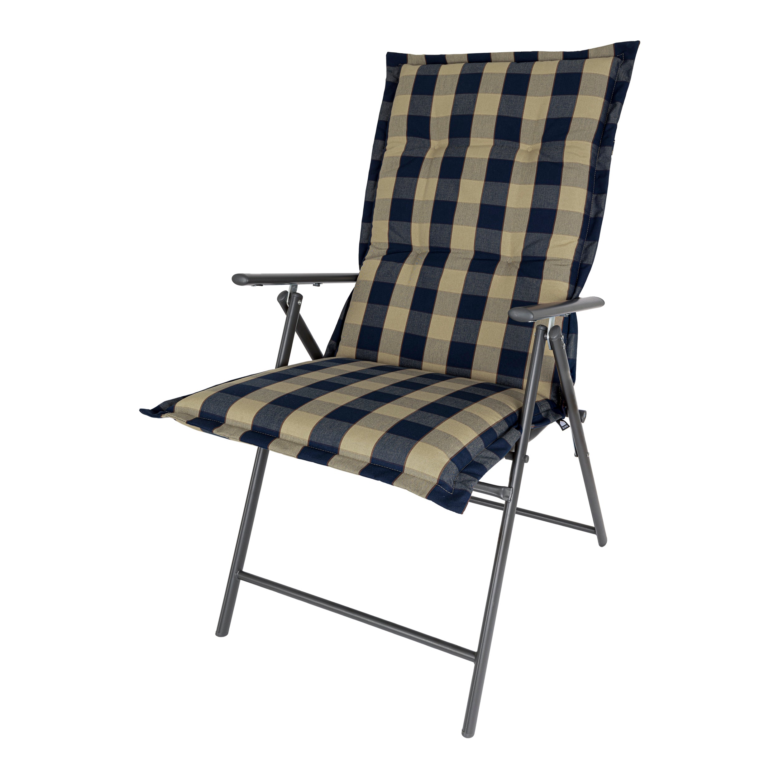 Kopu® Country Blue - Comfortabel Tuinkussen met Hoge Rug - Blauw