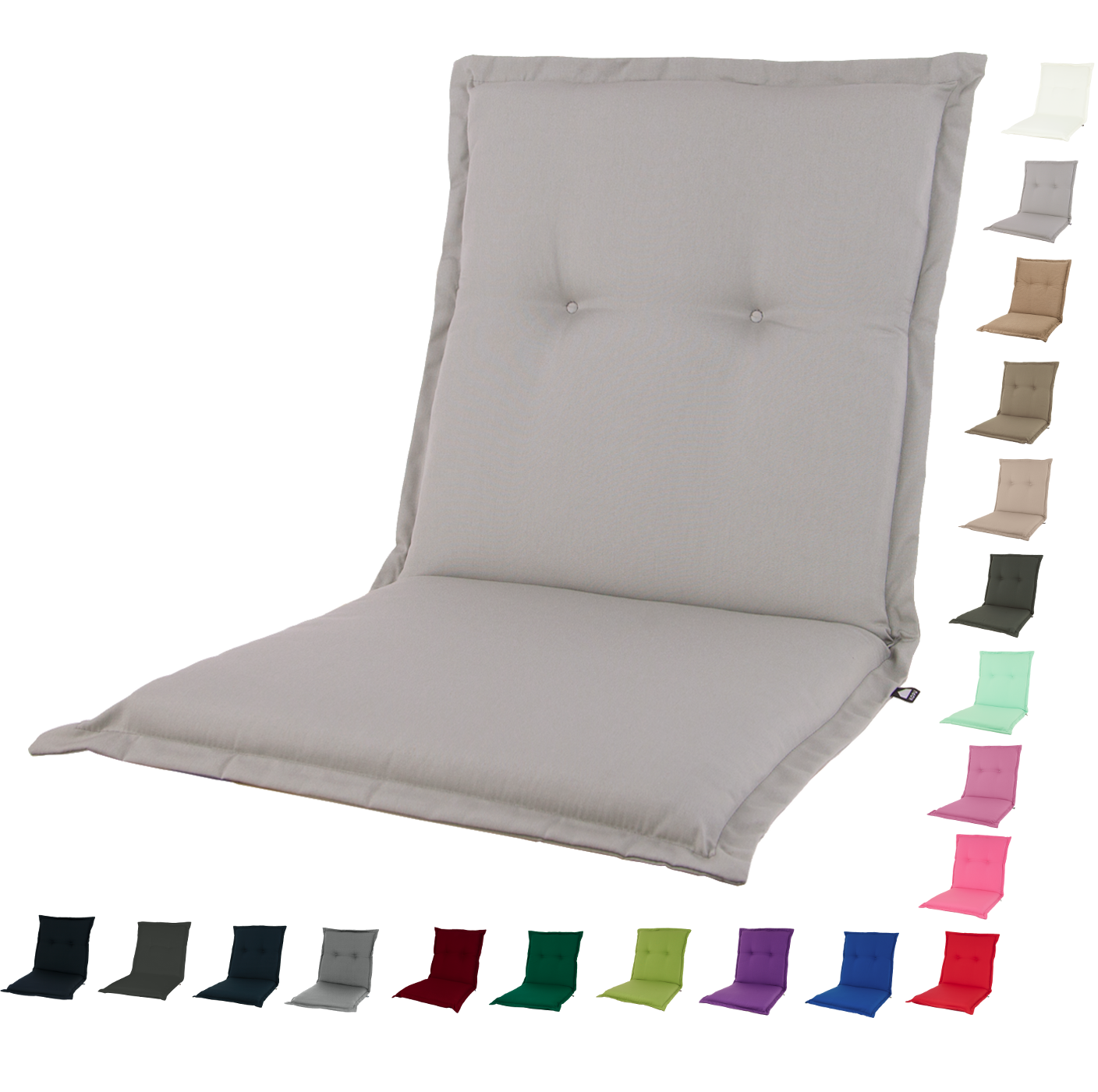 Kopu® Prisma Silver - Stevig Tuinkussen Lage Rug - Lichtgrijs