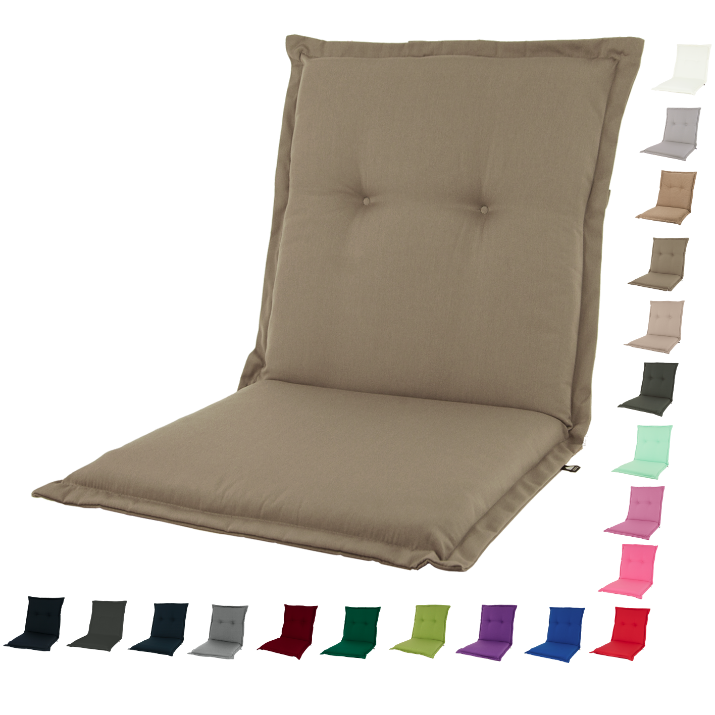 Kopu® Prisma Taupe - Comfortabel Tuinkussen met Lage Rug - Taupe