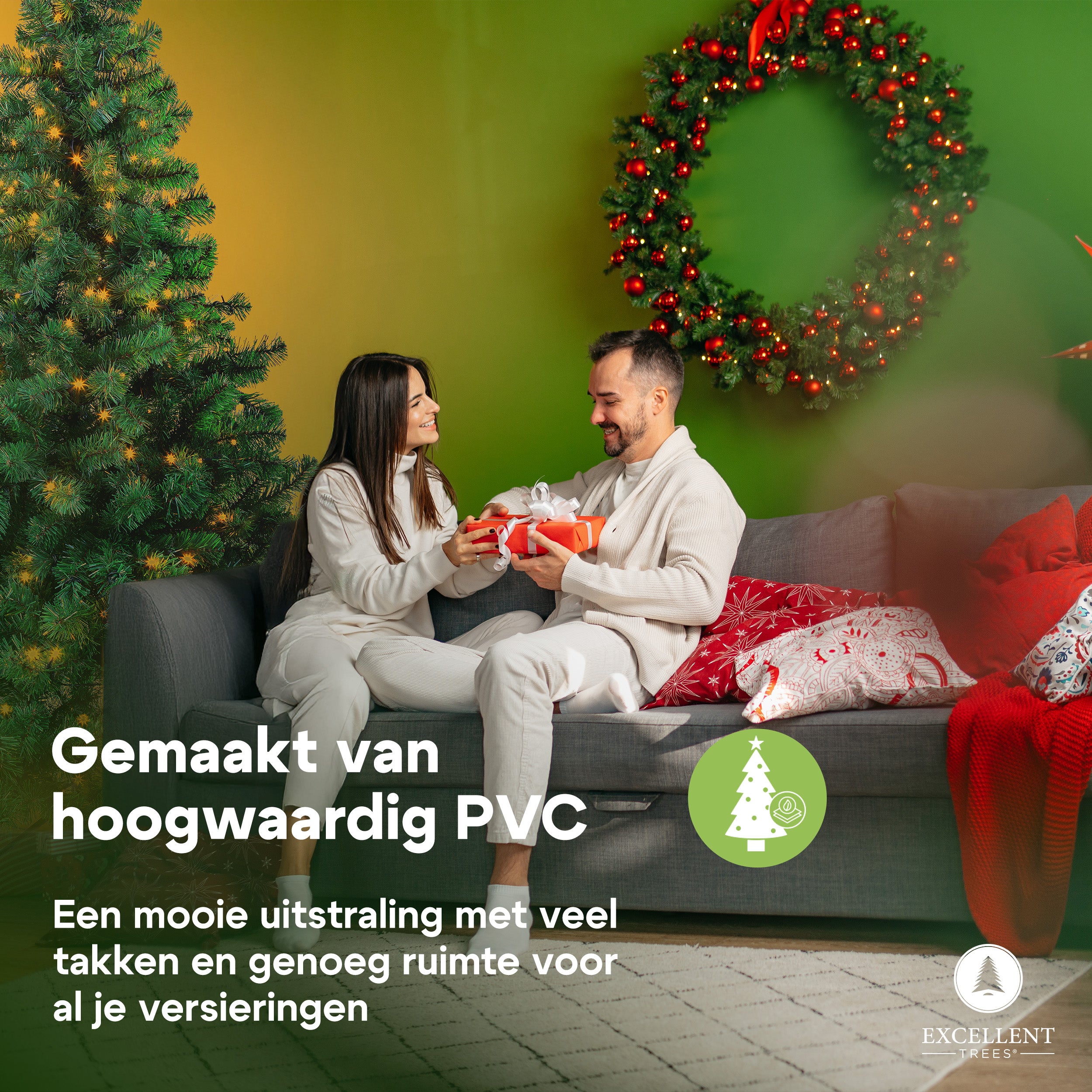 Kunst-Kerstboom Excellent Trees® LED Stavanger Green 120 cm met verlichting