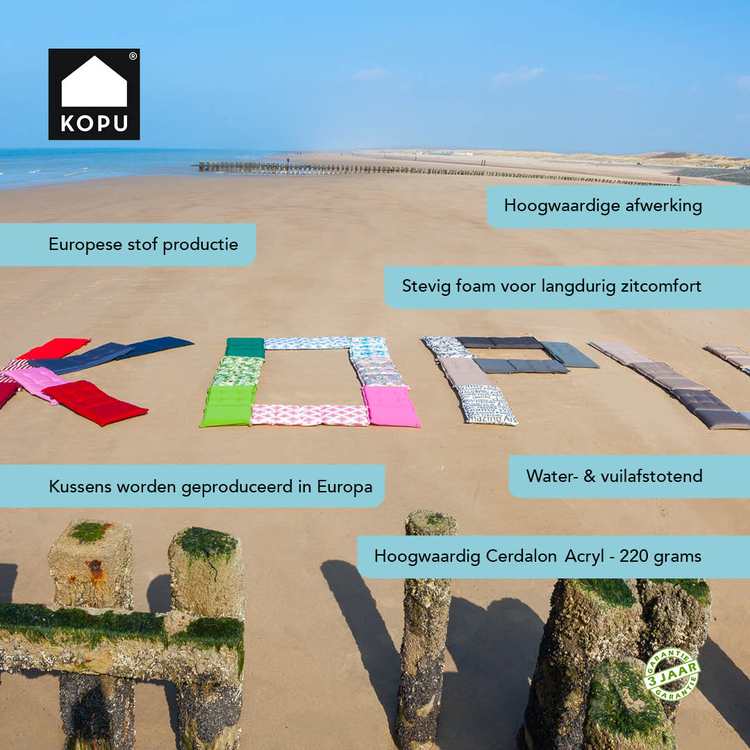 Kopu® Manchester Sand Bankkussen 120x50 cm - Zand - Hoogwaardige stof