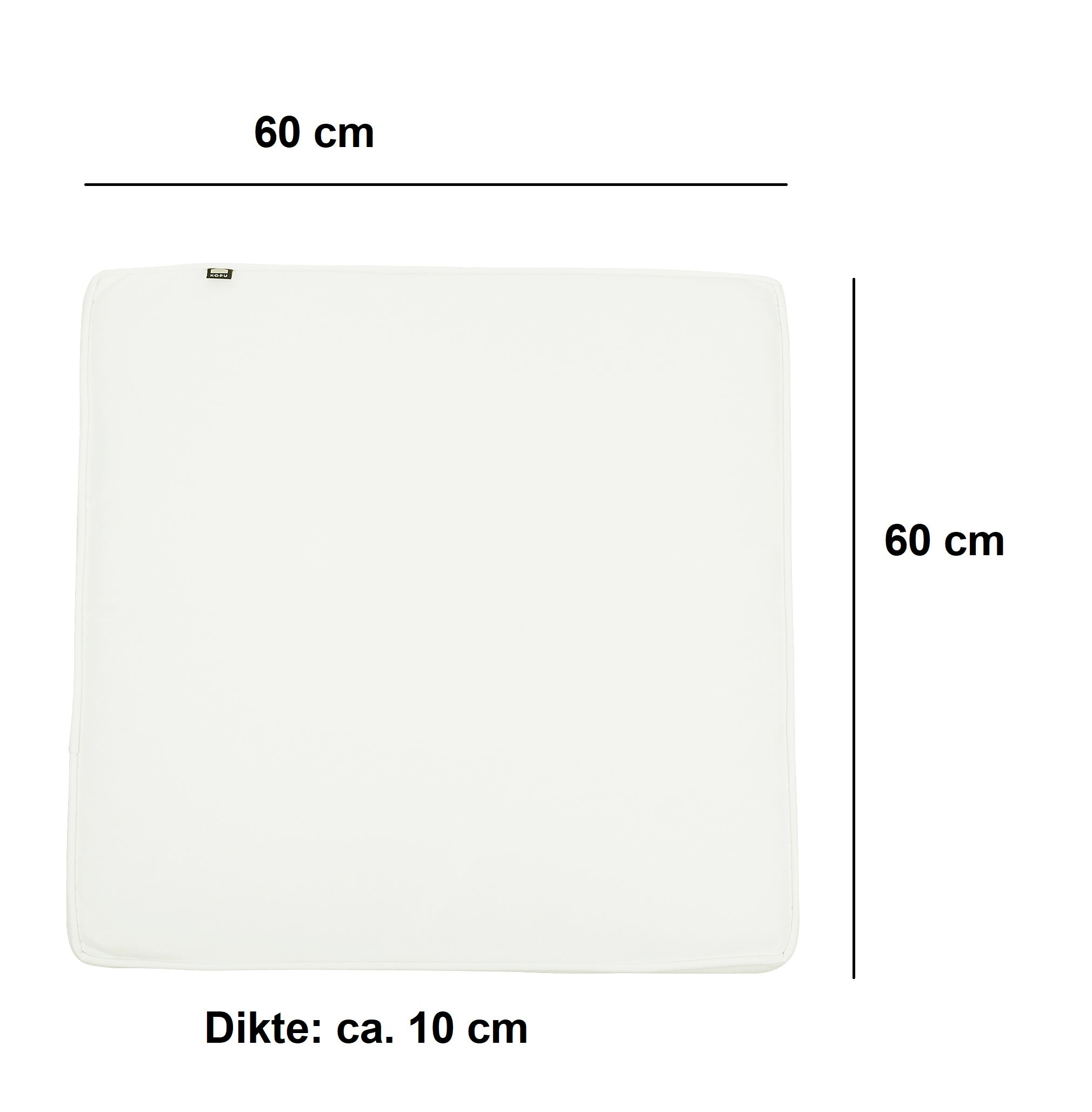 Kopu® Prisma Ivory Loungekussen Zit gedeelte 60x60 cm - Wit
